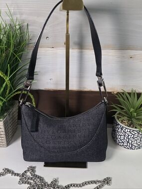 Bvlgari Logomania Denim Pochette Denim And Leather Bag